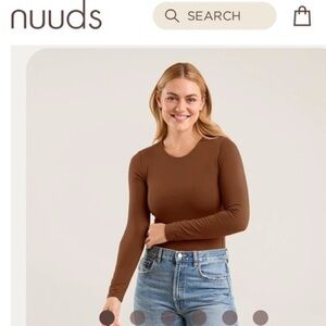Nuuds,Instantly Slimming Crewneck Thong Bodysuit,Double-lined,Chocolate,Size XXL
